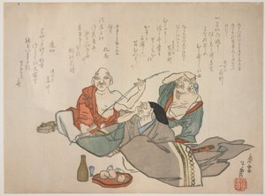 Drei alte Männer beim Trinken, ca. 1844-53 von Ksh